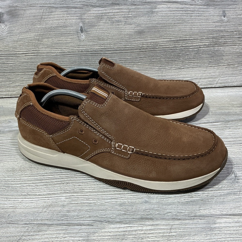Clarks Sailview Step Shoes Mens Size 13M Light Tan Nubuck Slip On Casual Loafers